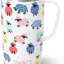 Swig Life 22oz Travel Mug, Insulated Tumbler with Handle and Lid, Travel Coffee Mug, Cup Holder Friendly, Stainless Steel 22 oz Tumbler, Reusable Insulated with Lid (Counting Sheep)