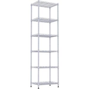 6 Wire Shelving Steel Storage Rack Adjustable Unit Shelves for Laundry Bathroom Kitchen Pantry Closet(Silver, 11.7" D x 16.8" W x 63" H)