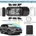 TINGLU Window Shades 8PCS for Toyota Highlander 2020-2026 Accessories Car Side Full Windows Rear Triangular Windshield Sun Shade Sun UV Rays & Privacy Protection for Camping,Napping,and Relaxing