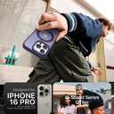 QTlier case for iPhone 16pro, 360 Rotatable Ring Stand, Raised Camera Frame, Shockproof Purple