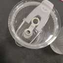 13oz/400ML Glass Tumbler with Straw and Lid Ribbed Vertical Ice Coffee Cups Sealed Carry on for Coffee Iced Tea, Thick Wall Glassware Tumbler Water Glass (2pcs) (Clear). Missing Straw, scratches lid. Like New