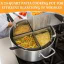 LemonRoad 4 Pack 5 Qt Stainless Steel Pasta Strainer Baskets Inserts Quarter Strainer Basket Skimmer with PVC Handles for 20 Qt. Pasta Cooker Pot for Boiling Noodle Blanching Vegetables Seafood