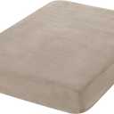 hyha Sofa Cushion Cover, Velvet Protector Slipcover for 50x27.5x9in Couch, Taupe, Super Soft, Anti-Slip, Stretch Fit, Machine Wash