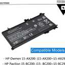 TE04XL Battery for HP Owmen 15-ax200:15-ax250wm 15-ax210nr 15-ax243dx 15-ax256nr 15-ax252nr 15-ax220tx 15-ax220tx;Pavilion 15-bc200:15-bc204nf and More 905175-271 2C1 905277-855 HSTNN-DB7T