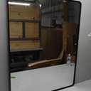 OKPAL 28X36 Inch Black Metal Framed Bathroom Mirror for Wall, Matte Black Bathroom Vanity Mirror, Black Rounded Rectangle Modern Mirror, Rustproof, Shatter-Proof (Horizontal/Vertical)