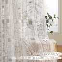 NICETOWN Boho Curtains for Living Room Flax Linen Sheer, Farmhouse Semi Sheer Curtains with Bohemian Stripe Pattern, Privacy Light Filtering Drapes for Bedroom/Dining Room, W50 x L84, Taupe, 1 Pair