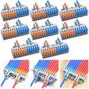 CESFONJER 2-in-12-out Terminal Block Kit (8 Sets), High Density Lever Wire Connectors, Dual Input to Twelve Output, DIN Rail & Screw Fix, for 28-12AWG Wire