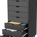 7 Drawer File Cabinet, Under Desk Storage Drawers with Wheels, Black
Office Storage Cabinet for Home Office Organization, Small Desk Storage and Printer Stand with Storage