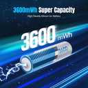 3600mWh Rechargeable Lithium AA Batteries, 16 Pack Long Lasting 1.5V AA Li-ion Rechargeable Batteries for Blink Camera, Flashlight, Microphone, Clocks,Remote Control and More