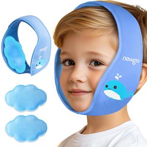 NEWGO Tonsillectomy Ice Pack for Kids, Wisdom Teeth Ice Pack Head Wrap for Kids Tonsil Recovery, Cavities, Tooth Extraction Pain Relief - Blue