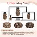 Fliace Clip in Long Wavy Synthetic Hair Extensions 20 Inch Light Brown with Blonde Highlights 6PCS Thick Hairpieces Fiber Double Weft Hair for Women