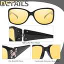 Myiaur Night Vision Driving Glasses for Women, Polarized Yellow Lens Nighttime Glasses for Glare Reduction