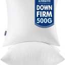 MIULEE Throw Pillows Inserts, Pack of 2 18x18 Inch 100% Virgin Fiber Filling Bed Couch Pillows