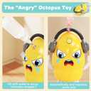 Dancing Squid Toy with Spray, Dancing Octopus Crawling Toys with Music and Lights, Electric Crawling Octopus Baby Toy, Tummy Time Squid Toys, Birthday Baby Gifts Christmas Stocking Stuffers (Yellow )