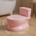 Realistic Potty Training Toilet - Flushing Sounds, Wipes Storage, Disposable Liners, Easy to Clean for Toddler Boys and Girls (Pink)