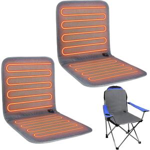 Wenqik USB Portable Heated Seat Cushion 17.72"x17.72" Stadium Seat Cover 3 Mode Adjustable Heated Seat for Outdoors with Back Support Heating Pad for Chair at Work Office Bench