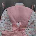 Portable Baby Bouncer Seat with 8 Melodies, 3 Vibration Levels & Adjustable Volume, Foldable Infant Bouncer Rocker with Safety Harness for Baby 0-6 Months, Indoor & Outdoor Use BR2402 (Pink)