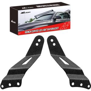 Nilight 90031B 2PCS 52 Curved LED Light Bar Bracket at Upper Windshield Roof Cab for 99-06 Chevy Silverado Suburban Avalanche Tahoe & GMC Yukon Sierra