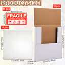 10 Sets Vinyl Record Mailers 12.6 x 12.6 x 1" Shipping Boxes Easy Fold Album Corrugated Cardboard Box with Fragile Stickers and Bubble Bags for Packing Shipping Moving Storage(White)