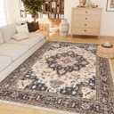 CAPALOCA Machine Washable Rugs Nursery Rug 5x7 Cute Girl Non Slip Low Pile Water Repellent Soft Print Pattern for Bedroom Indoor Decor Kids Playroom Coffeebeige