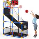 JOYIN Sports Toy LED Lightscore Arcade Basketball Game Set for Kids Ages 312 Includes Electronic Scoreboard, Cheer Sound Effects, 4 Balls & Hoop | Indoor/Outdoor for Kids | Easy to Assemble