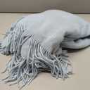 Homiest Decorative Knitted Throw Blanket with Fringe Soft & Cozy Tassel Blanket for Couch Sofa Bed (Baby Blue,50x60)