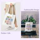 Chicimln Retro Coastal Beach Stamp Tote Bag, Ocean Nautical Lobster Canvas Tote Bags, Reading Lovers Gifts, Bookworm Gifts for Women Reusable Grocery Shopping Bags