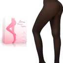 Fleece Lined Tights Women Winter Thermal Leggings Pantyhose Fake Translucent Thick Warm Sheer Tights S/M