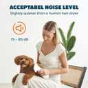2-in-1 Dog Dryer with Slicker Brush for Small Dogs and Cats, Pet Hair Dryer, Dog Blow Dryer for Grooming with 300 Watts, 75-85 dB, Adjustable Temperature, Overheat Protection, White