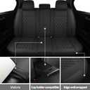 Leather Car Seat Covers Full Set,Universal Fit for Most Cars,SUV,Sedans and Pick-up Trucks,Automotive Vehicle Faux Leather Cushion Covers for 5 Passenger Cars(Full Set,Black)