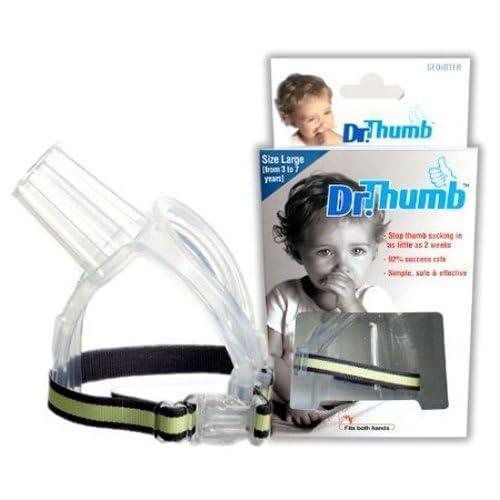 Dr. Thumb Thumb Guard for Kids, Large, Silicone Thumb Sucking Guard for Children, Adjustable Wristband, Reusable
