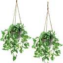 TNNTOPELE Hanging Plant Fake Plants with Pots, 1 Pack Artificial Plants, Faux Anthurium Leaf Basket for Wall Home Room Indoor Outdoor Decor