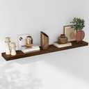 Axeman Floating Shelves, 8 Inch Deep Modern Solid Wood Wall Shelves for Storage, Wall Mounted Display Shelving with Invisible Heavy-Duty Metal Bracket, 48" W x 8" D x 1.6" H, Walnut