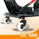 FVRITO 2 Pack Complete Caster Wheels Assembly for Razor Crazy Cart with Extra 2 Front Rear Premium 76mm x 30mm Replacement Wheels for Crazy Cart CC DLX XL 360 Drifting Go Kart Parts Accessories