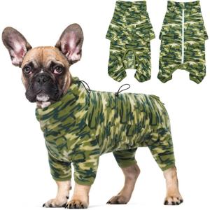 ROZKITCH Camouflage Dog Winter Coat Soft Fleece Pullover Pajamas, Pet Windproof Warm Cold Weather Jacket Vest with Luminous Zipper, Jumpsuit Apparel Outfit Clothes for Small Medium Large Dog Camo M (M(Back Length:18"))