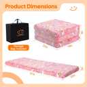 MeMoreCool Glow Pink Unicorn Foldable Floor Mattress for Kids, Trifold Nap Mat for Toddlers, Portable Daycare Sleeping Futon or Floor Bed, 57x22 Inch
