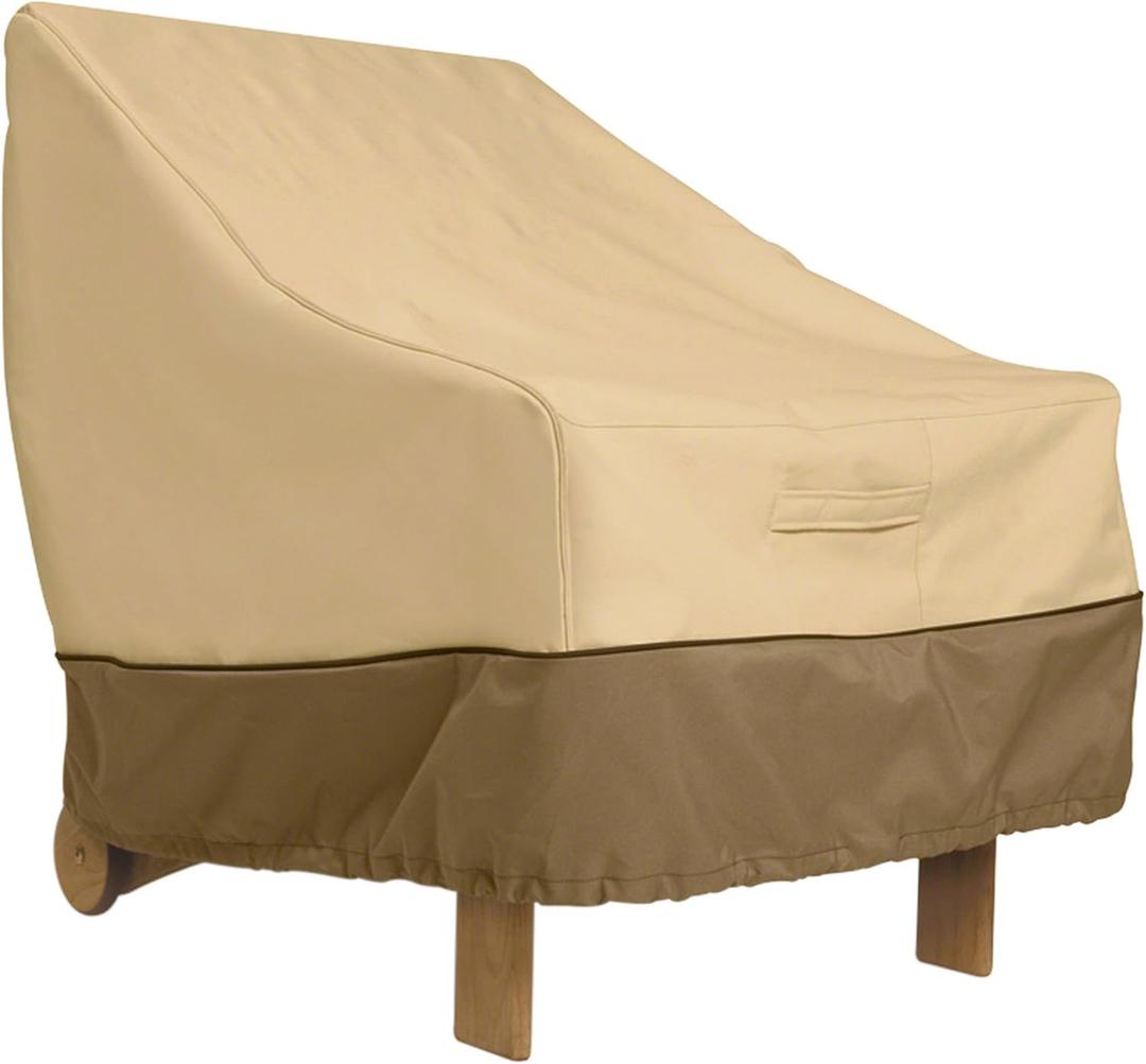 Classic Accessories Veranda Water-Resistant 30 Inch Patio Lounge Chair Cover, Patio Furniture Covers (Pebble/Bark/Earth)
