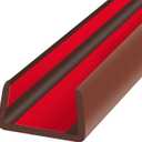 Rubber Edge Trim, Flexible Self Adhesive U Shaped Edge Banding, 1"(25.4mm) U Channel Furniture(Cabinet, Drawer, Desk, Table, Counter Top) Edge Protector, Edge Guards for Woods, 20Ft, Brown