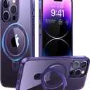 TORRAS Magnetic Ostand for iPhone 14 Pro Max Case [Military Grade Drop Tested & Compatible with MagSafe & Built in Kickstand] Translucent Slim Protective Anti-Fingerprint 6.7" 2022, Lilac Purple