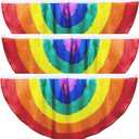 Iconikal 3-Pack Rainbow Flag Bunting, 4x2 Feet, 6-Color Pride Decor, Weather-Resistant