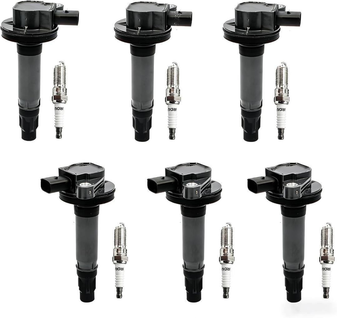 Ignition Coils Pack and Spark Plugs UF595 UF553 DG520 Compatible with 2011-2016 F-150 2011-2017 Explorer 2008-2016 Taurus 2007-2016 Edge 2007-2016 MKS MKT MKZ MKX 2008-2009 Sable 3.5L 3.7L V6,Set of 6