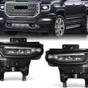 LED Fog Lights Assembly for 2016-2018 GMC Sierra 1500,Plug and Play