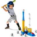 T Ball Sets for Kids 3-5, Baseball T-Ball Set with 10 Balls, Outdoor Sport Toy Games for 3-12 Year Old Boys Girls Toddlers, Training Batting Tee for Backyard and Lawn Play
