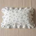 Muslin Ruffled Toddler Pillowcases 13"x18" 2 Pack, Soft, Breathable Muslin Cotton Travel Pillow Covers with Envelope Closure for Baby Boys, Girls & Kids (Teddy & Friends-Ruffled, 13 x 18 Inch)