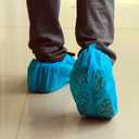 G & F Products Disposable Shoe Covers, Slip-Resistant Booties, Heavy-Duty, Waterproof, Elastic Band, Non-Slip Silicone Sole, Reusable, Protects Floors, Blue, 11 Us Men & 13 Us Women, X-L 100 Pieces
