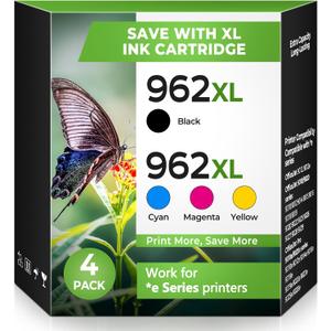 962XL Ink Cartridges Office Jet Pro 9010e 9020e 9015e 9018e 9025e Compatible for HP 962XL Ink Cartridges Combo Pack 962 Ink Replacement for Office Jet Pro 9015 9010 9020 9018 9025 9012e 9022e Printer