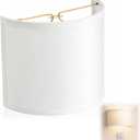 VIHOSE 4.5 Inch Half Barrel Wall Sconce Shield Lamp Shade Lamp Semicircle Fabric Shades for Wall Sconce Replacement Stairwell Bedside Hallway, White