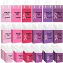 Abbylike 36 Pcs Breast Cancer Awareness Gift Bags with Handle 6 Styles Pink Ribbon Cancers Fighter Gifts Bags with Tissue Paper for Women Breast Cancer Awareness Party Supplies