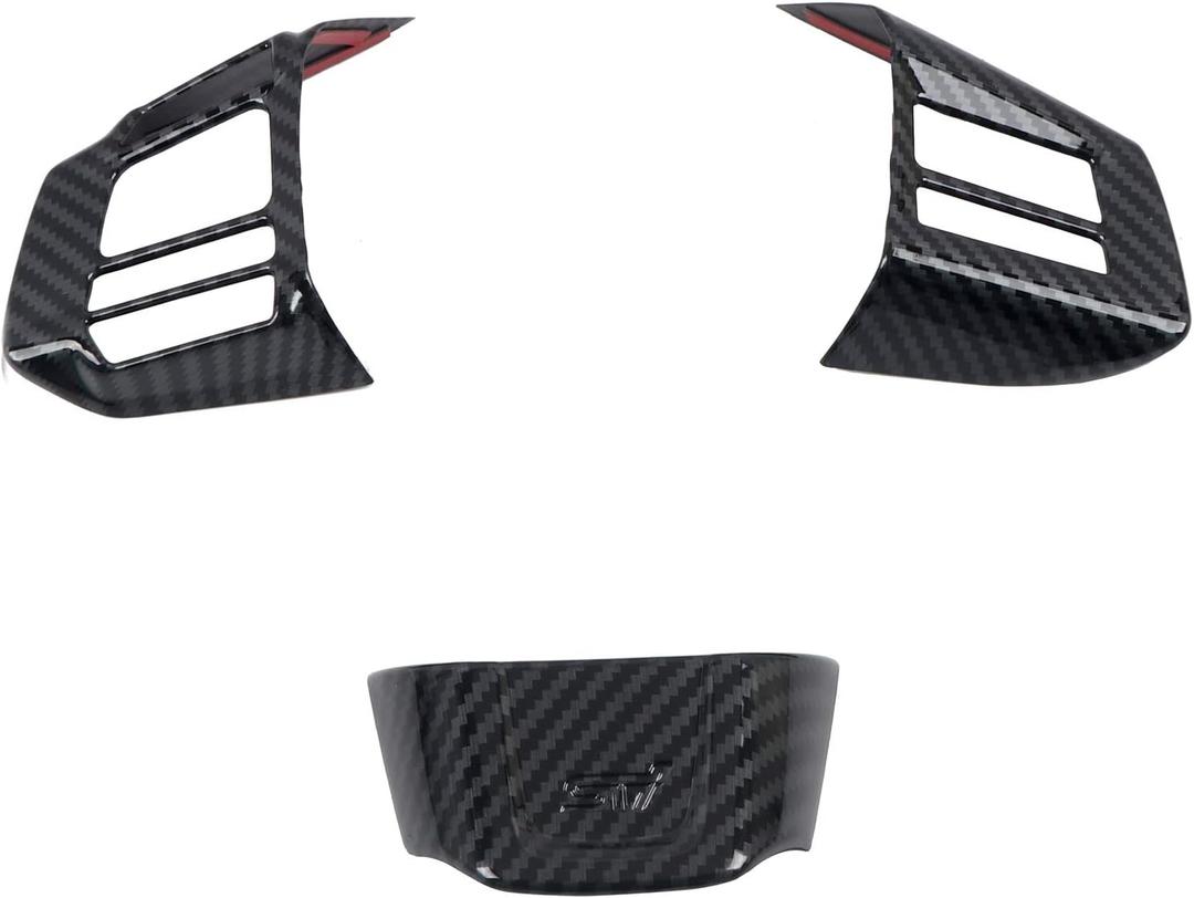 HIGH FLYING Carbon Grain Car Interior Accessories Steering Decoration Trim ABS 3pcs for Subaru WRX STI 2016 2017 2018 (NOT Fit Turbo CVT)