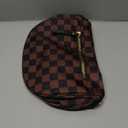 Checkered Crossbody Bag for Women, Spacious Sling & Stylish Bum Bag for Travel, Concerts, Festival, Nylon Fanny Pack Belt Bag (Brown Black Checkered)